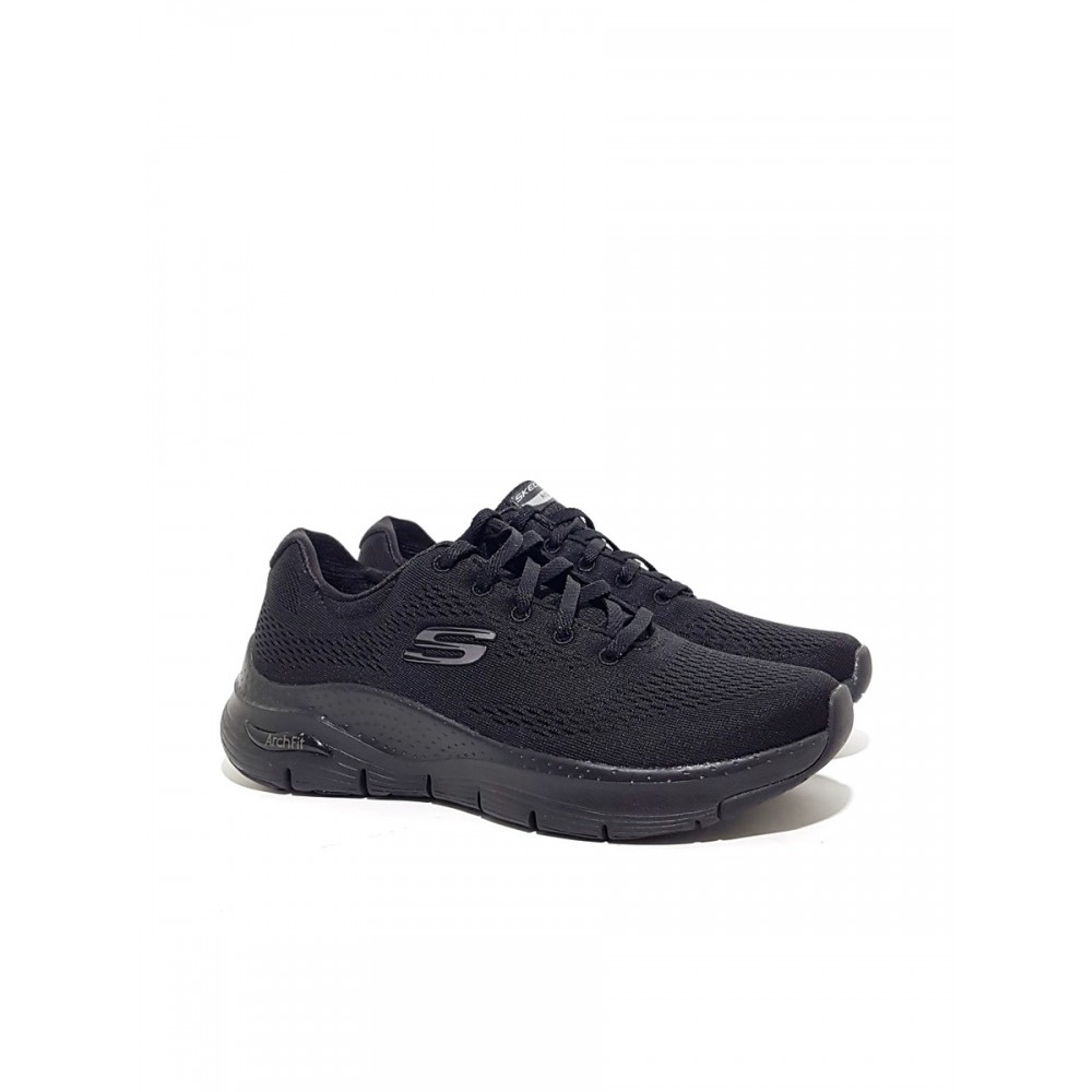 ΓΥΝΑΙΚΕΙΟ SNEAKER SKECHERS 149057 BBK ΜΑΥΡΟ ΥΦΑΣΜΑ