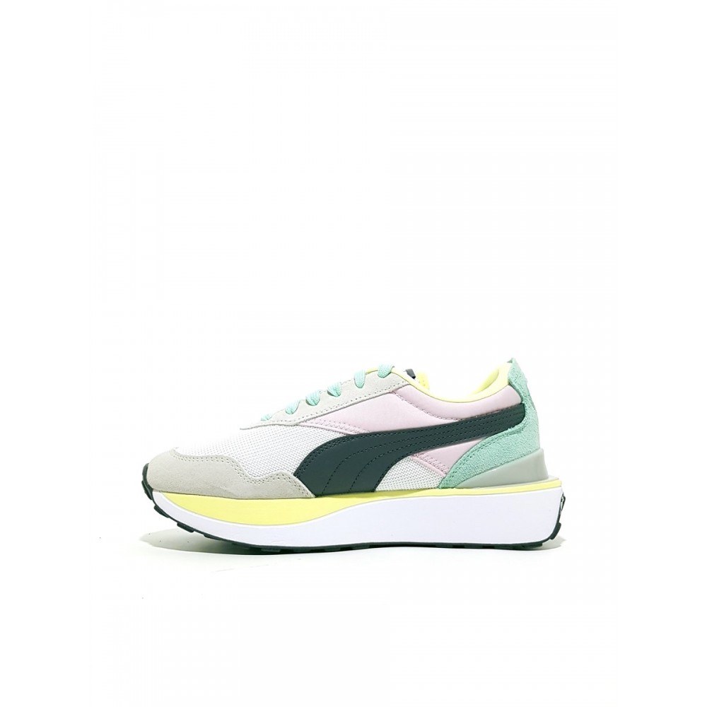 WOMEN SNEAKER PUMA CRUISE RIDER SILK ROAD WNS 375072 06 WHITE-PINK LEATHER-FABRIC