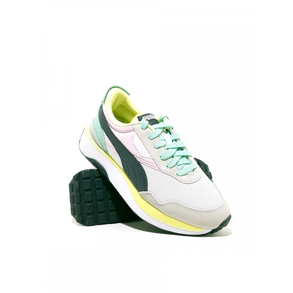 WOMEN SNEAKER PUMA CRUISE RIDER SILK ROAD WNS 375072 06 WHITE-PINK LEATHER-FABRIC