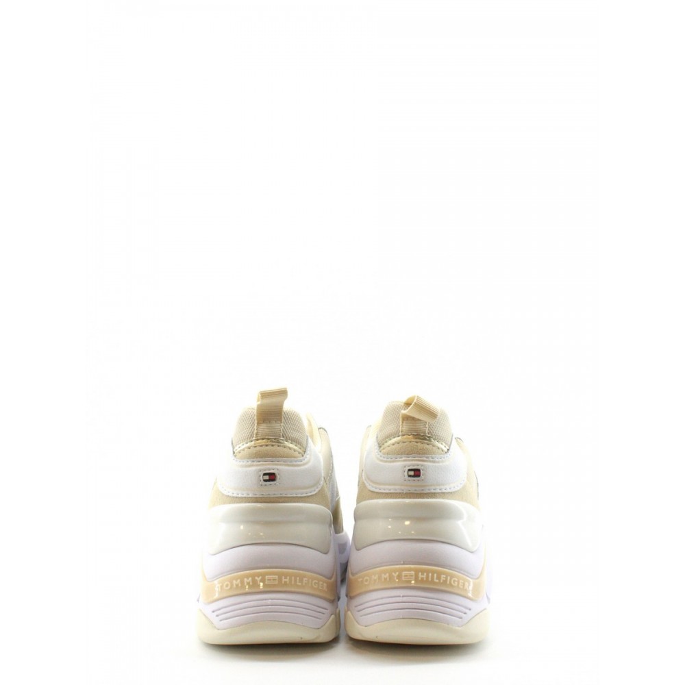 WOMEN SNEAKER TOMMY HILFIGER FASHION WEDGE SNEAKER FW05799-AA8 BIEGE LEATHER - FABRIC WOMEN SNEAKER TOMMY HILFIGER FASHION WEDGE SNEAKER FW05799-AA8 BIEGE LEATHER - FABRIC