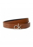 WOMEN BELT CALVIN KLEIN LOW FIX BELT 3.0 K60K606716-GBN BROWN LEATHER