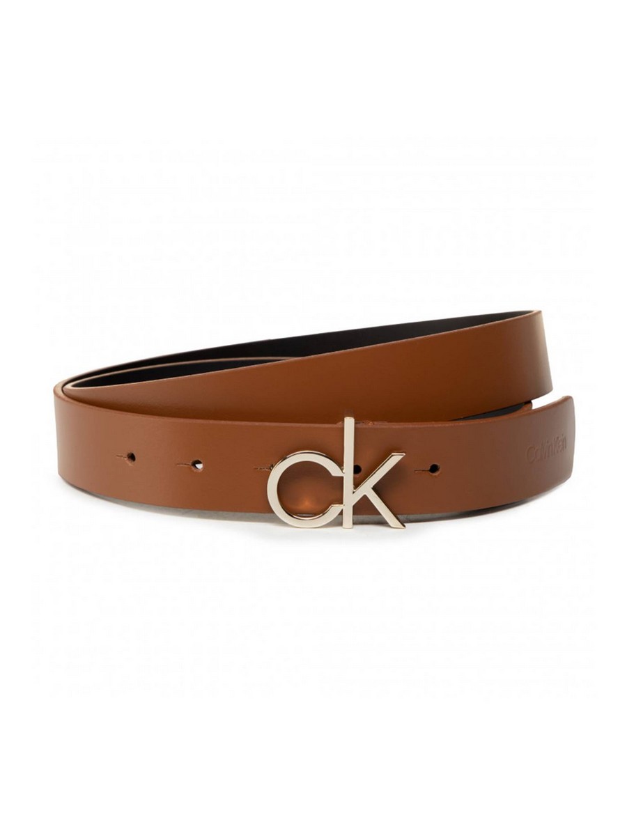 WOMEN BELT CALVIN KLEIN LOW FIX BELT 3.0 K60K606716-GBN BROWN LEATHER