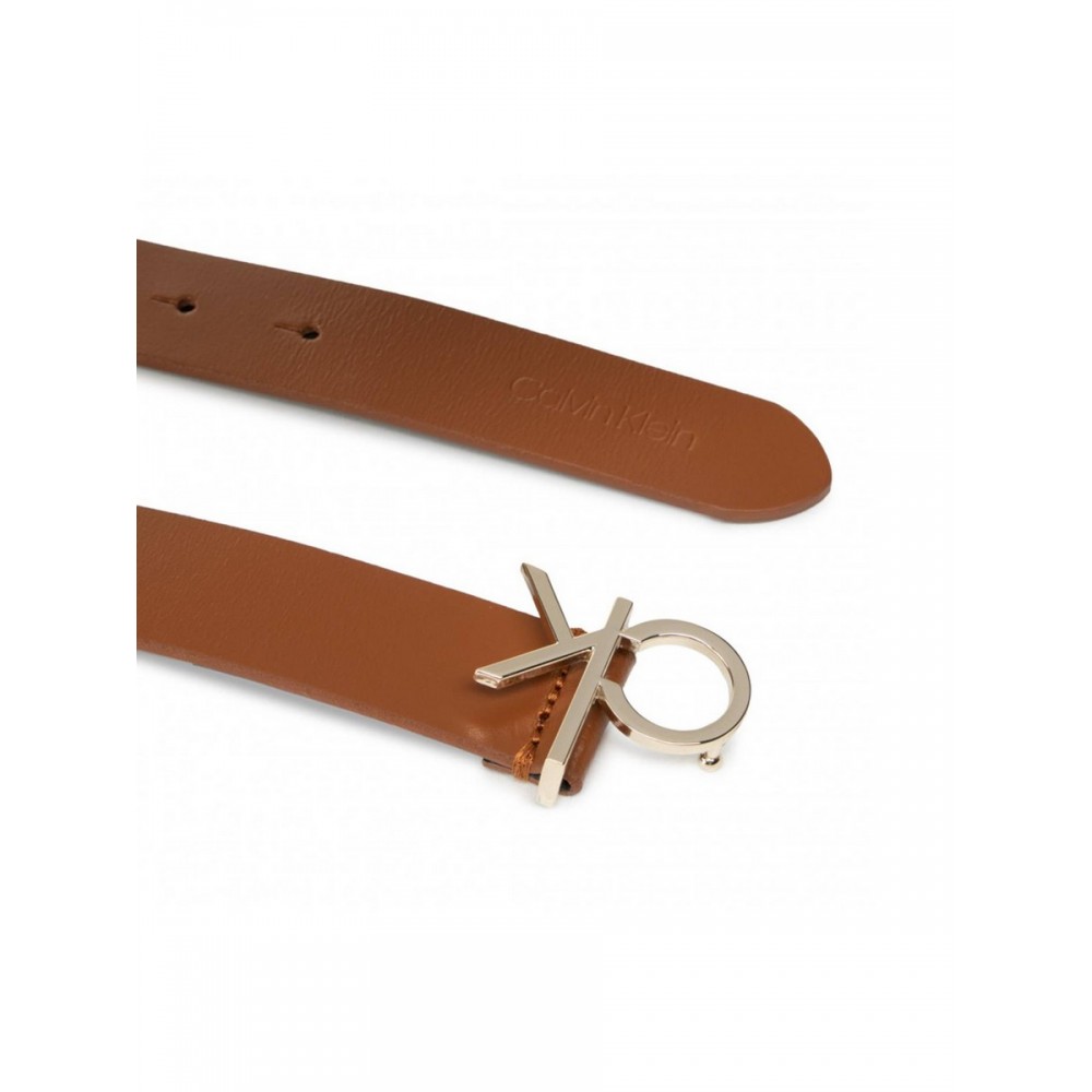 ΓΥΝΑΙΚΕΙΑ ΖΩΝΗ CALVIN KLEIN LOW FIX BELT 3.0 K60K606716-GBN ΤΑΜΠΑ ΔΕΡΜΑ