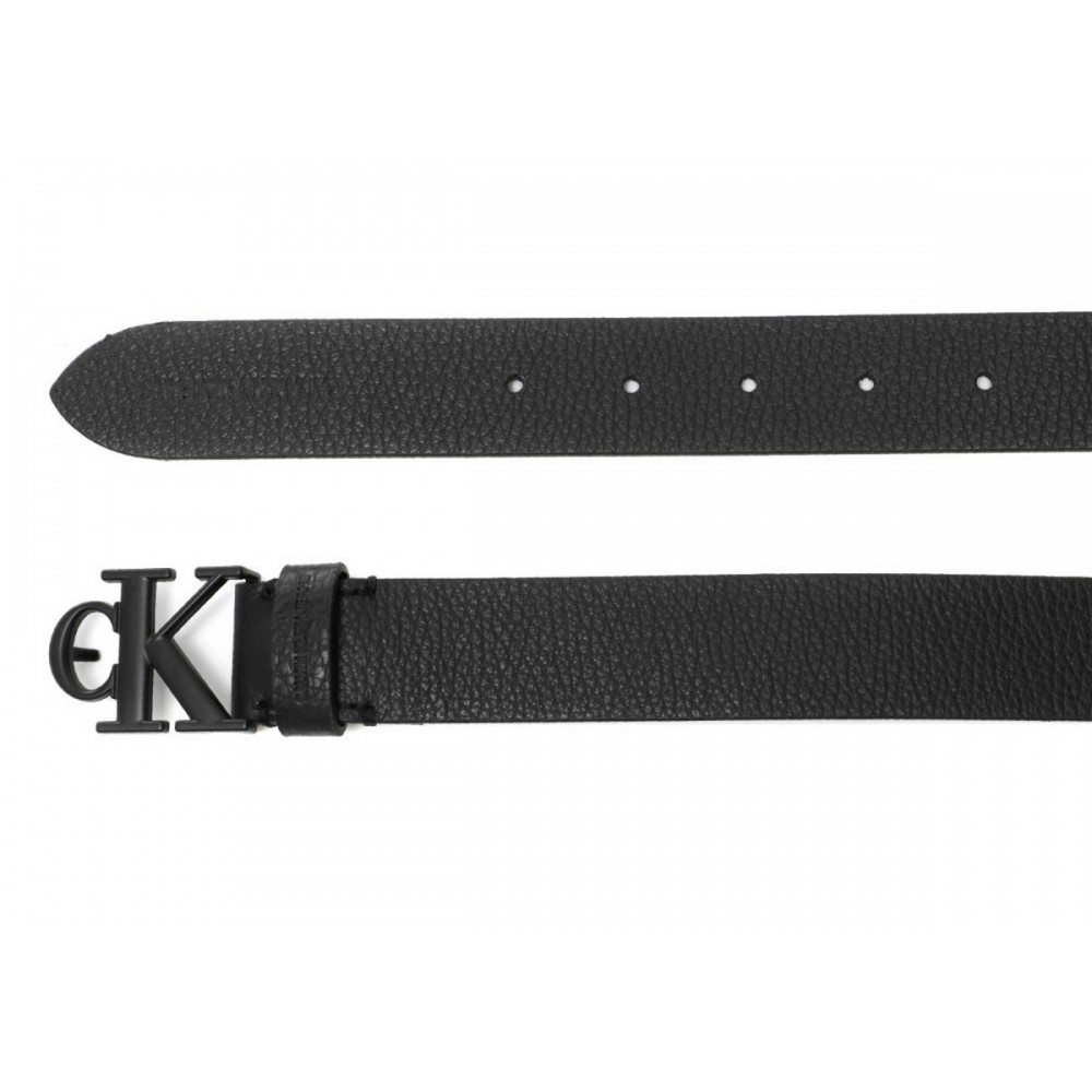 ΓΥΝΑΙΚΕΙΑ ΖΩΝΗ CALVIN KLEIN MONO HARDWEAR ROUND BUCKLE 30MM K60K608783-BDS ΜΑΥΡΟ ΔΕΡΜΑ