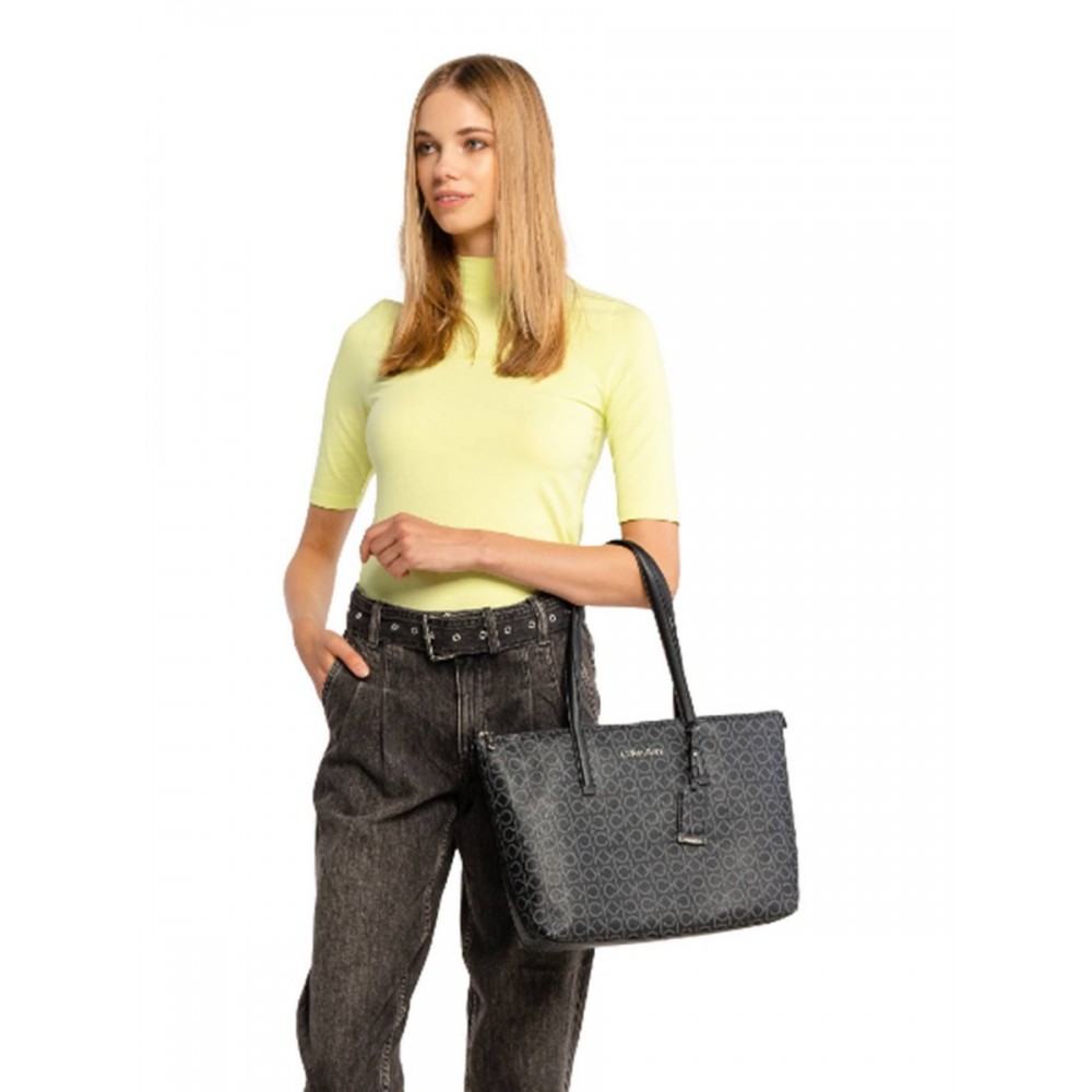Calvin Klein CK Must Mono Tote Bag, Brown