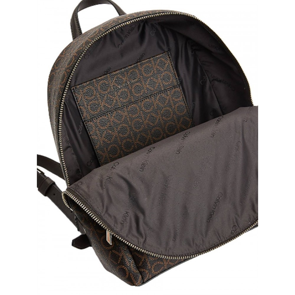 WOMEN BAG CALVIN KLEIN CK MUST CAMPUS BP W/PCKT MD MONO K60K608625-0HD BLACK SYNTHETIC