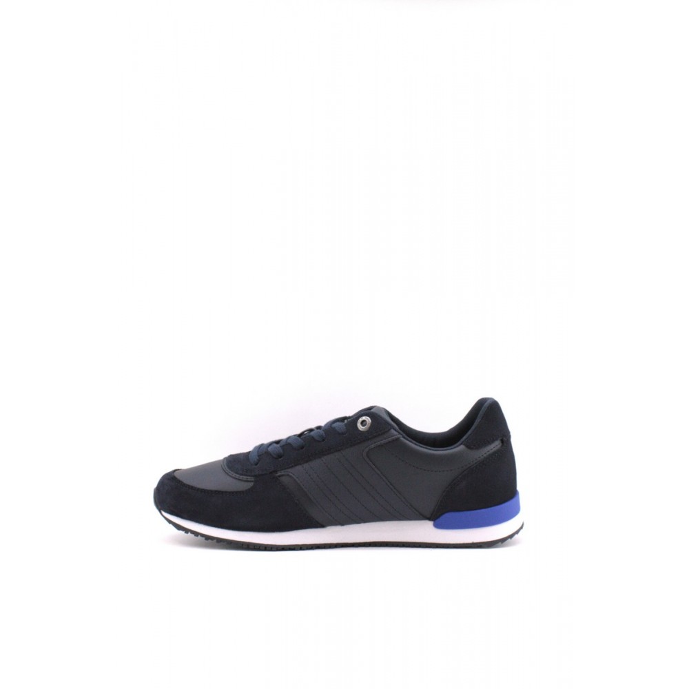MEN SNEAKER TOMMY HILFIGER ICONIC RUNNER LEATHER MIX FM0FM3743-DW5 BLUE LEATHER MEN SNEAKER TOMMY HILFIGER ICONIC RUNNER LEATHER MIX FM0FM3743-DW5 BLUE LEATHER