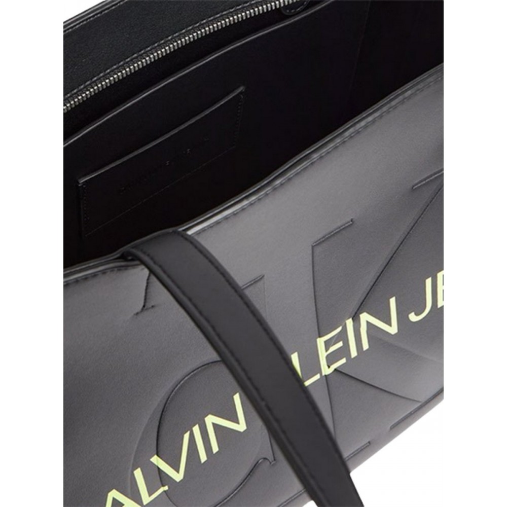 WOMEN BAG CALVIN KLEIN SCULPTED SHOPPER 29 MONO K60K608374-BDS BLACK  SYNTHETIC - R O Z A N A S