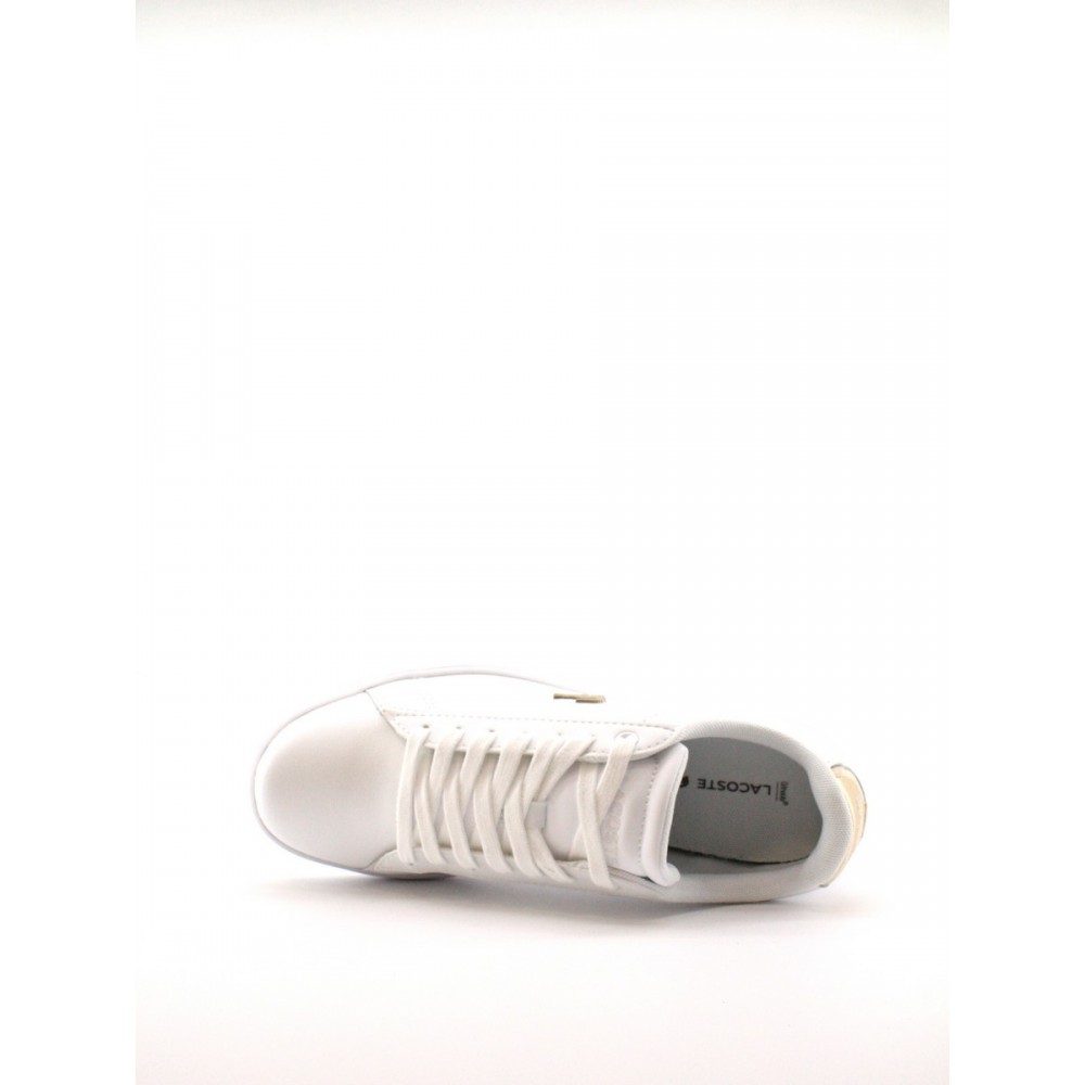 ΓΥΝΑΙΚΕΙΟ SNEAKER LACOSTE CARNABY EVO ΑΣΠΡΟ ΔΕΡΜΑ