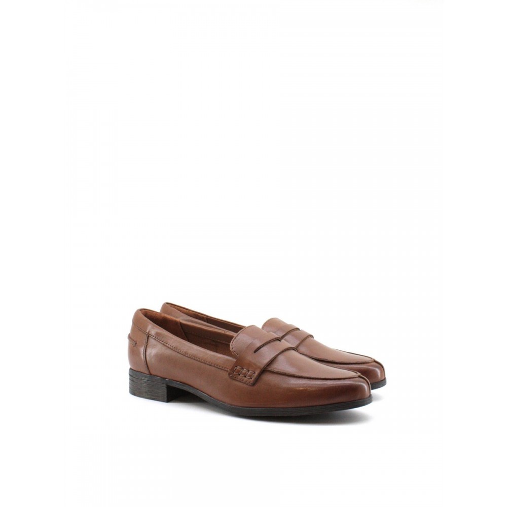 WOMEN MOC CLARKS HAMBLE LOAFER 26147740 BROWN LEATHER WOMEN MOC CLARKS HAMBLE LOAFER 26147740 BROWN LEATHER