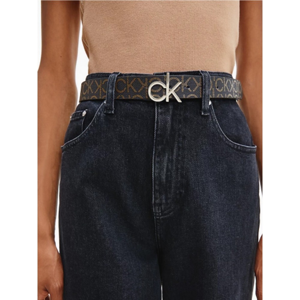 ΓΥΝΑΙΚΕΙΑ ΖΩΝΗ CALVIN KLEIN MONO MIX CK LOGO REV BELT 30MM K60K608476-0HH ΚΑΦΕ ΔΕΡΜΑ