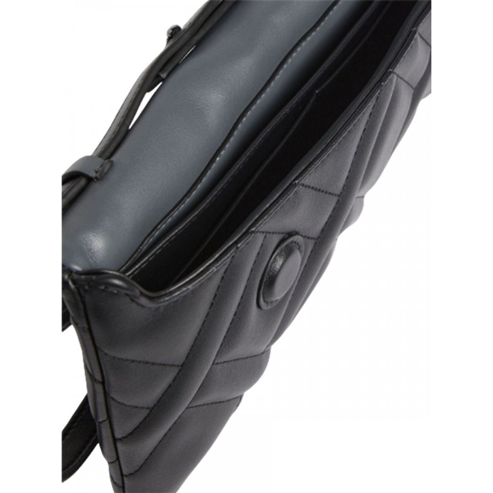 WOMEN BAG CALVIN KLEIN CK QUILT CLUTCH MD K60K608447-BAX BLACK SYNTHETIC