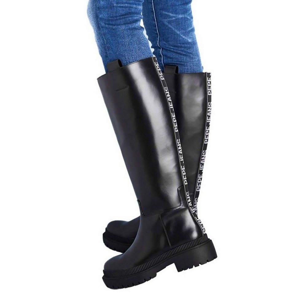 WOMEN BOOT PEPE JEANS BETTLE RAIN PLS50432-999 BLACK SYNTHETIC