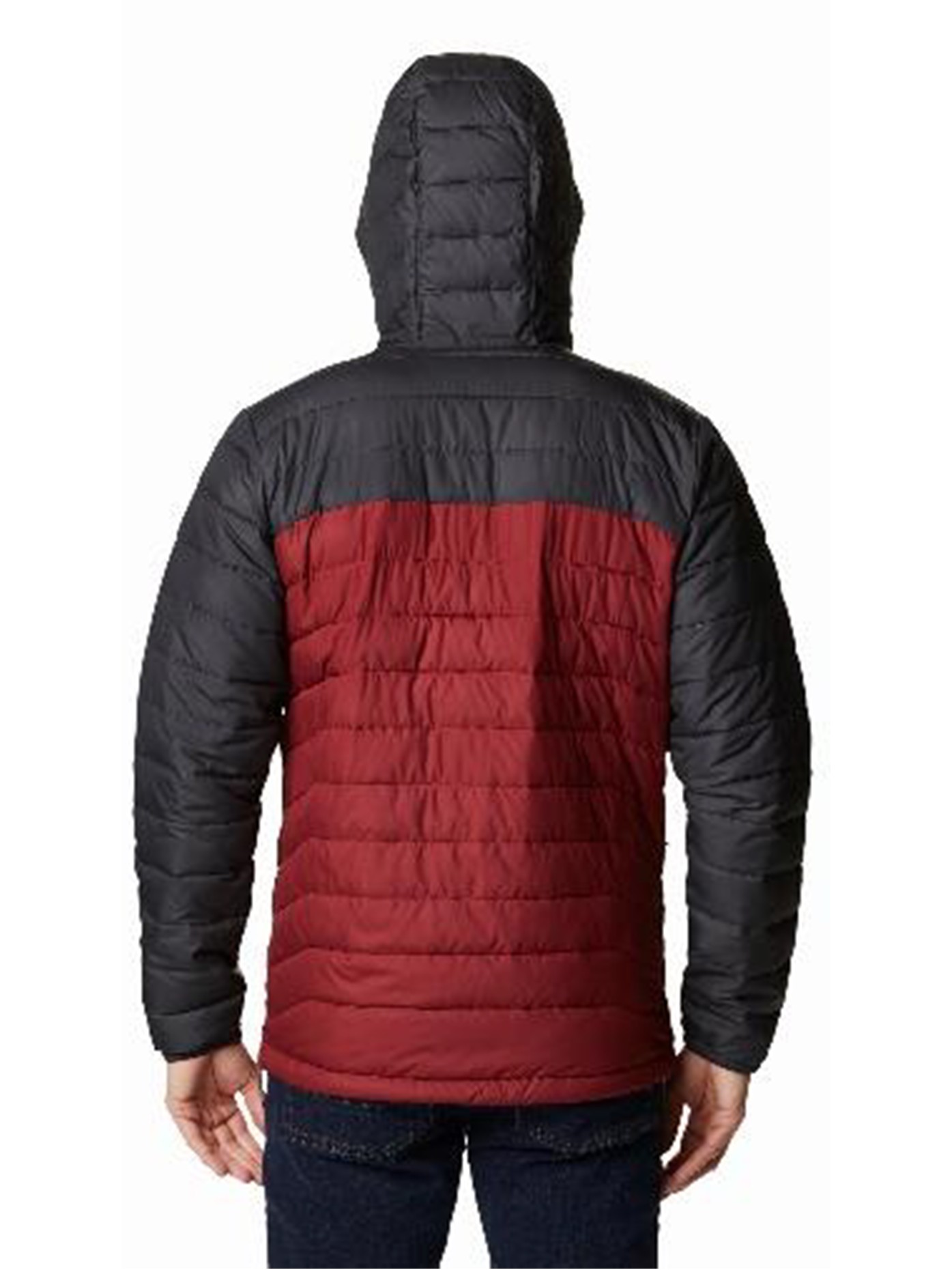 MEN'S JACKET COLUMBIA POWDER LITE HOODED JACKET WO1151-667 RED-GRAY FABRIC