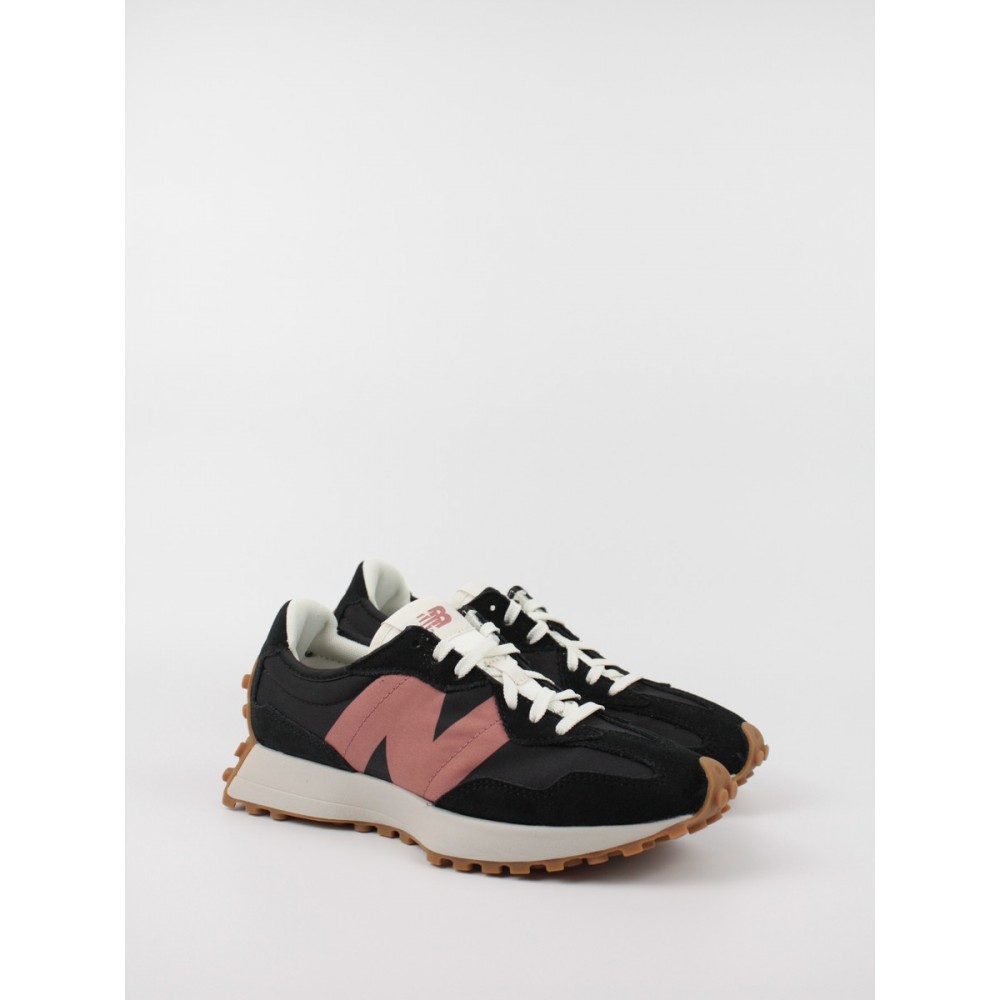 WOMEN SNEAKER NEW BALANCE WS327HR1 BLACK LEATHER-FABRIC