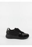 Women Sneaker Geox Alleniee D D16LPD Black Leather-Text-Synthetic