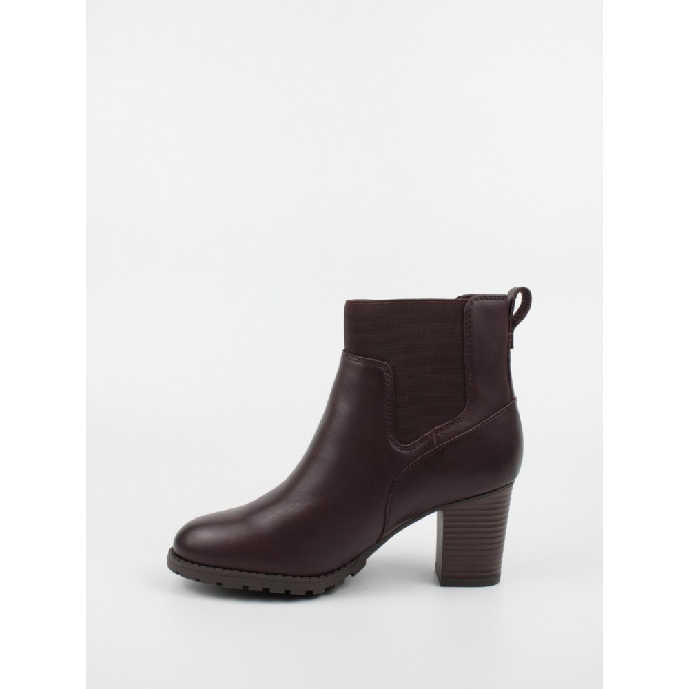 Women Bootie Clarks Verona Ease 26169009 Βurgundy Leather