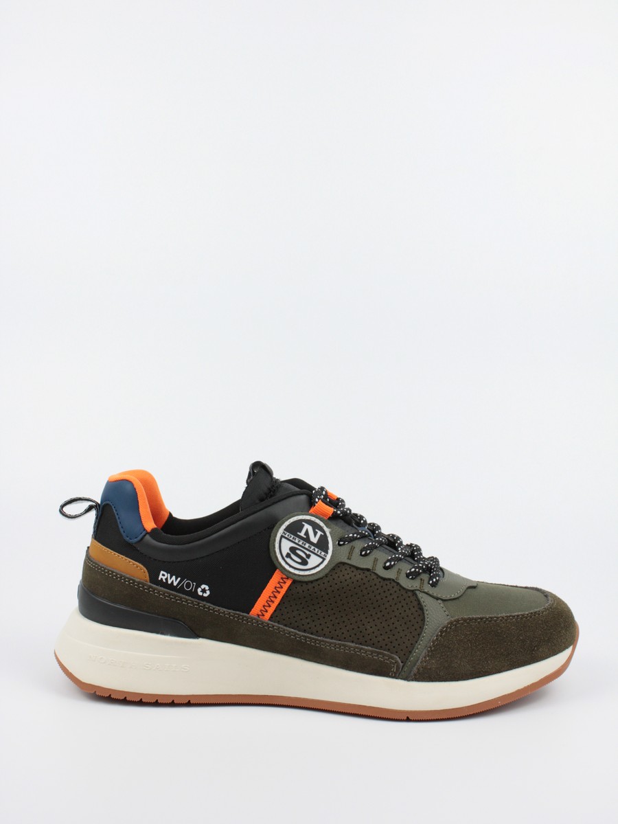 Men Sneaker North Sails RW/01 Island 042 Khaki Fabric-Leather