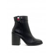 Women\'s Boot Tommy Hilfiger Corporate Hardwear Bootie FW0FW04488-BDS Black Leather