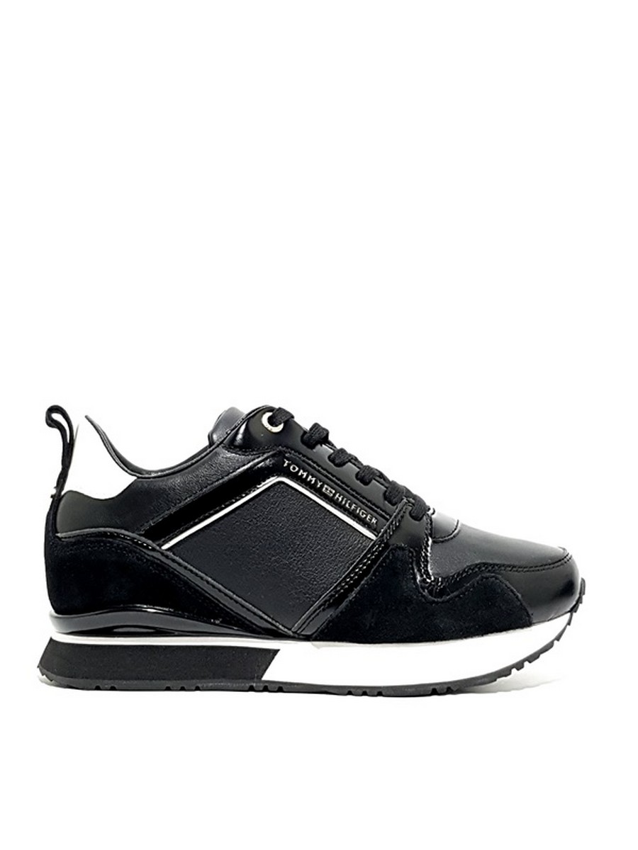 Γυναικείο Sneaker Tommy Hilfiger Leather Wedge Sneaker FW0FW04420-990 Μαύρο Δέρμα
