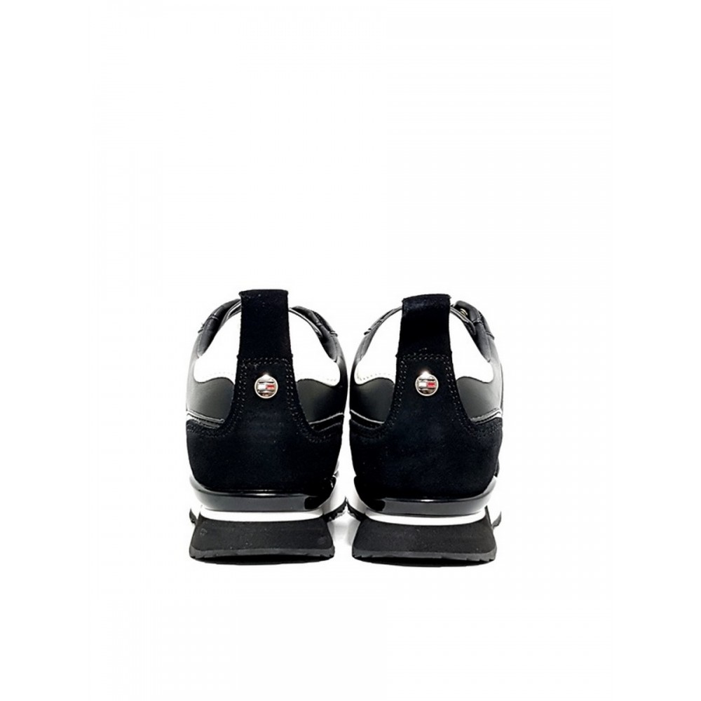 Women Sneaker Tommy Hilfiger Leather Wedge Sneaker FW0FW04420-990 Black Leather