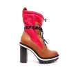 Γυναικείο Μποτάκι Tommy Hilfiger Fun Outdoor Nylon Bootie FW0FW04345-681 Ταμπά-Κόκκινο Δέρμα-Υφασμα