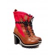 Γυναικείο Μποτάκι Tommy Hilfiger Fun Outdoor Nylon Bootie FW0FW04345-681 Ταμπά-Κόκκινο Δέρμα-Υφασμα