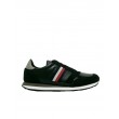 Ανδρικό Sneaker Tommy Hilfiger Runner Lo Leather Stripew FM0FM03430-BDS Μαύρο