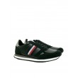 Ανδρικό Sneaker Tommy Hilfiger Runner Lo Leather Stripew FM0FM03430-BDS Μαύρο