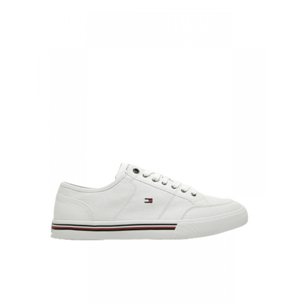 Ανδρικά Sneaker Tommy Hilfiger Core Corporate Textile Sneaker FM0FM03390-ΥΒR Ασπρο