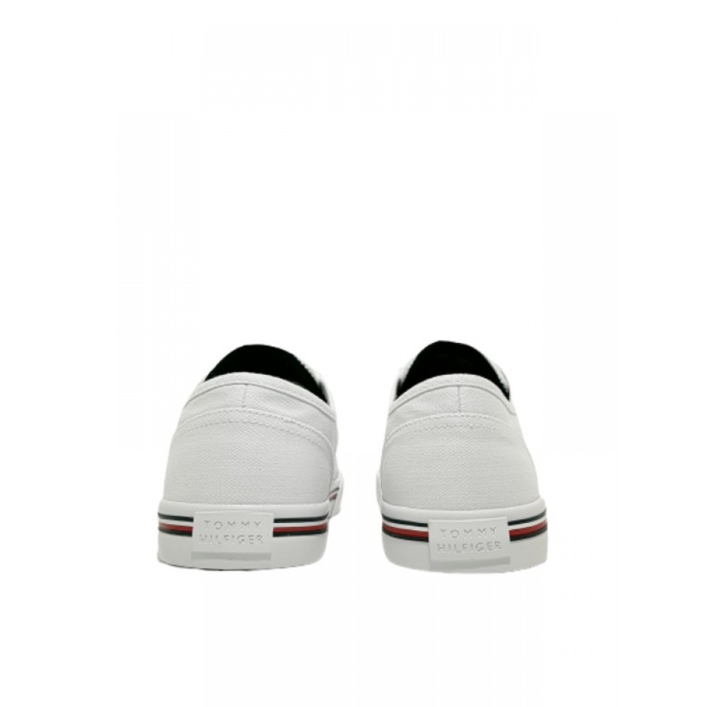 Ανδρικά Sneaker Tommy Hilfiger Core Corporate Textile Sneaker FM0FM03390-ΥΒR Ασπρο