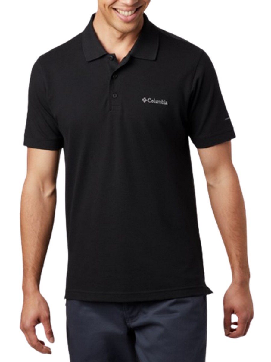 Men's T-Shirt Polo Columbia Cascade Range Polo AO1217-011 Black Fabric