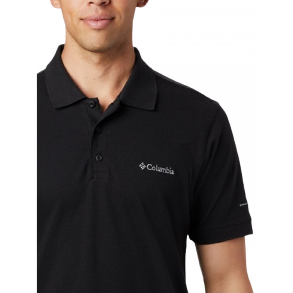 Men\'s T-Shirt Polo Columbia Cascade Range Polo AO1217-011 Black Fabric