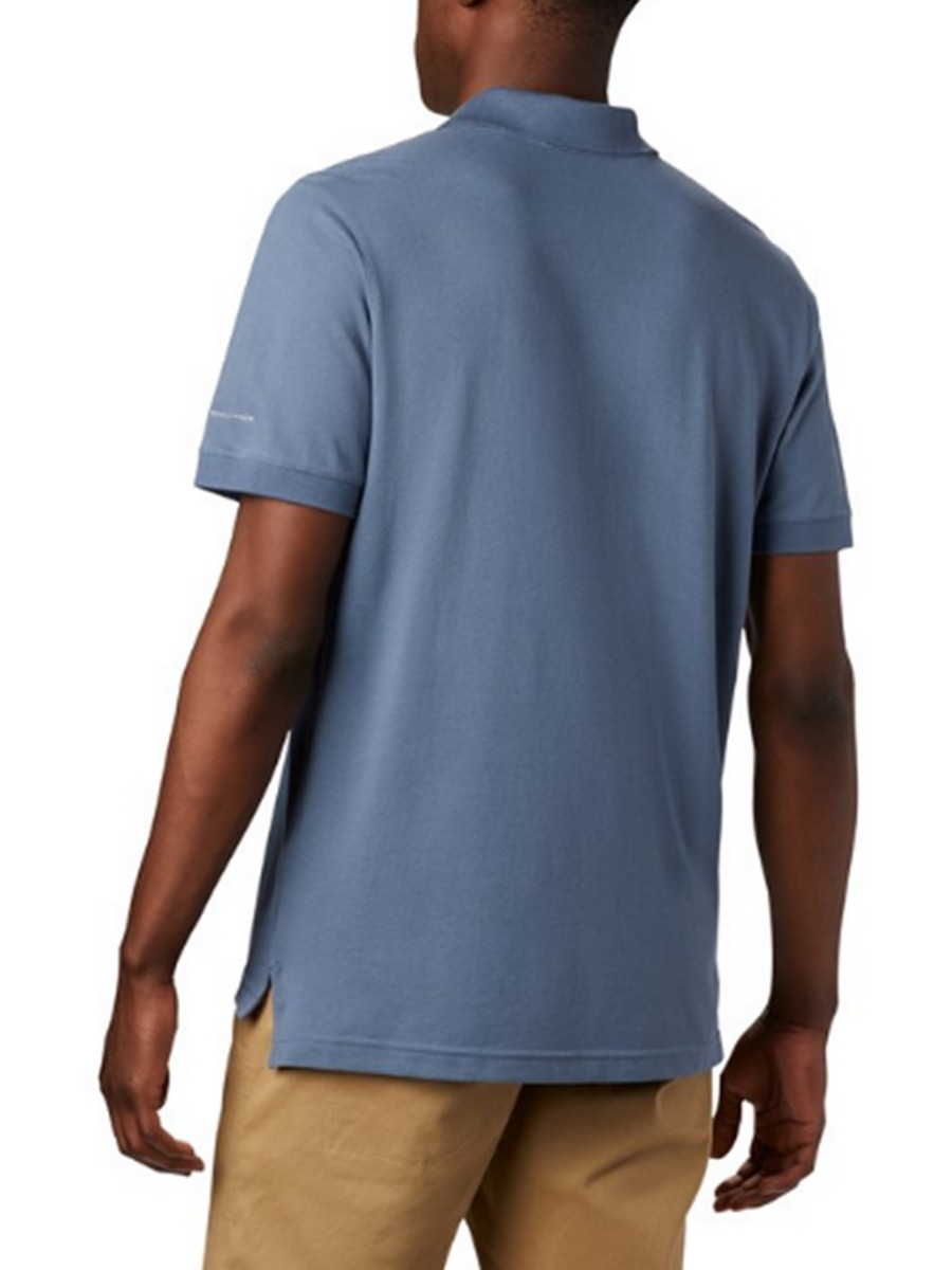 Men's T-Shirt Polo Columbia Cascade Range Polo AO1217-441 Light Bluei Fabric