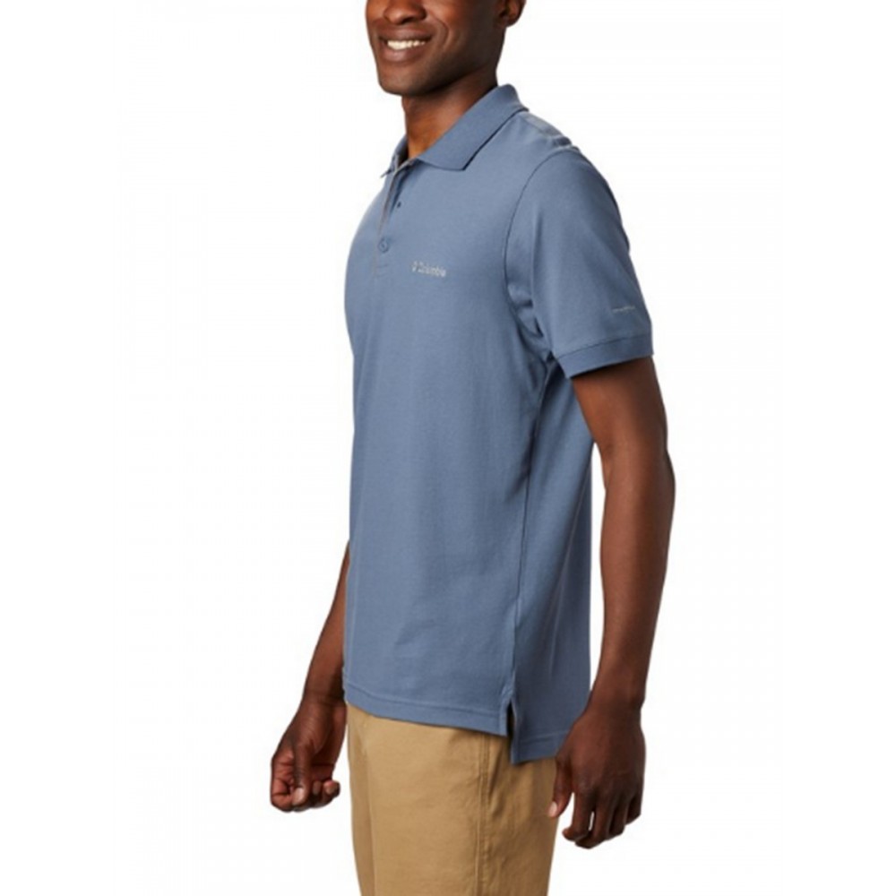 Men\'s T-Shirt Polo Columbia Cascade Range Polo AO1217-441 Light Bluei Fabric