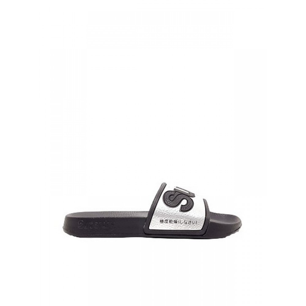 Γυναικεία Slider Superdry Eva Pool Slide WF300004A Μαύρη-Ασημί