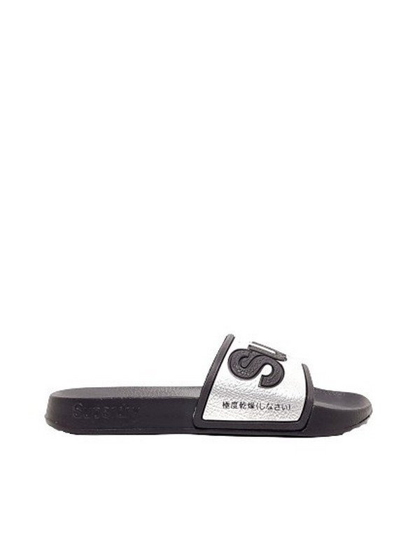 Γυναικεία Slider Superdry Eva Pool Slide WF300004A Μαύρη-Ασημί