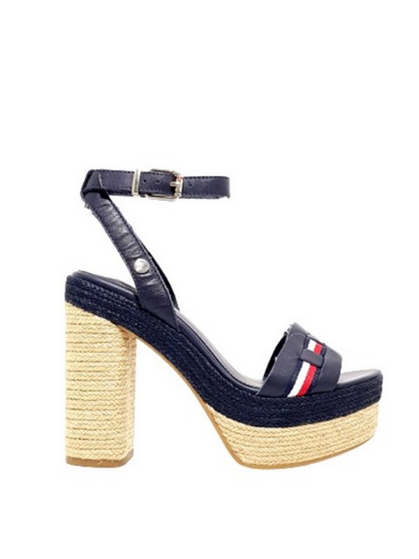 Women Heel Sandal Tommy Hilfiger Th Interlace High Heel Sandal FW0FW05612-DW5 Blue