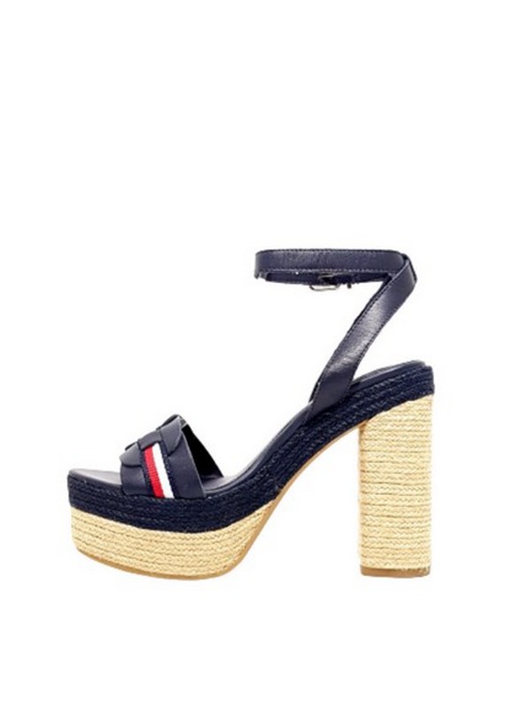 Women Heel Sandal Tommy Hilfiger Th Interlace High Heel Sandal FW0FW05612-DW5 Blue