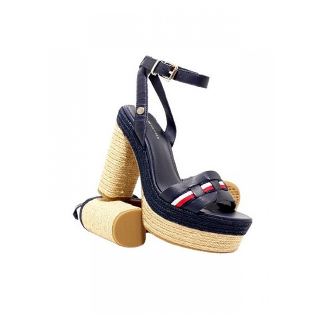 Γυναικείο Πέδιλο Tommy Hilfiger Th Interlace High Heel Sandal FW0FW05612-DW5 Μπλέ