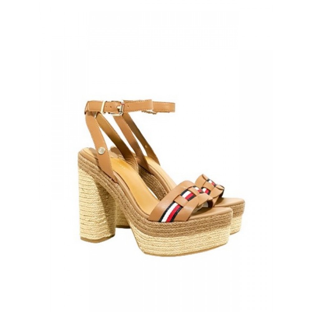 Γυναικείο Πέδιλο Tommy Hilfiger Th Interlace High Heel Sandal FW0FW05612-CU9 Ταμπά Γυναικείο Πέδιλο Tommy Hilfiger Th Interlace High Heel Sandal FW0FW05612-CU9 Ταμπά