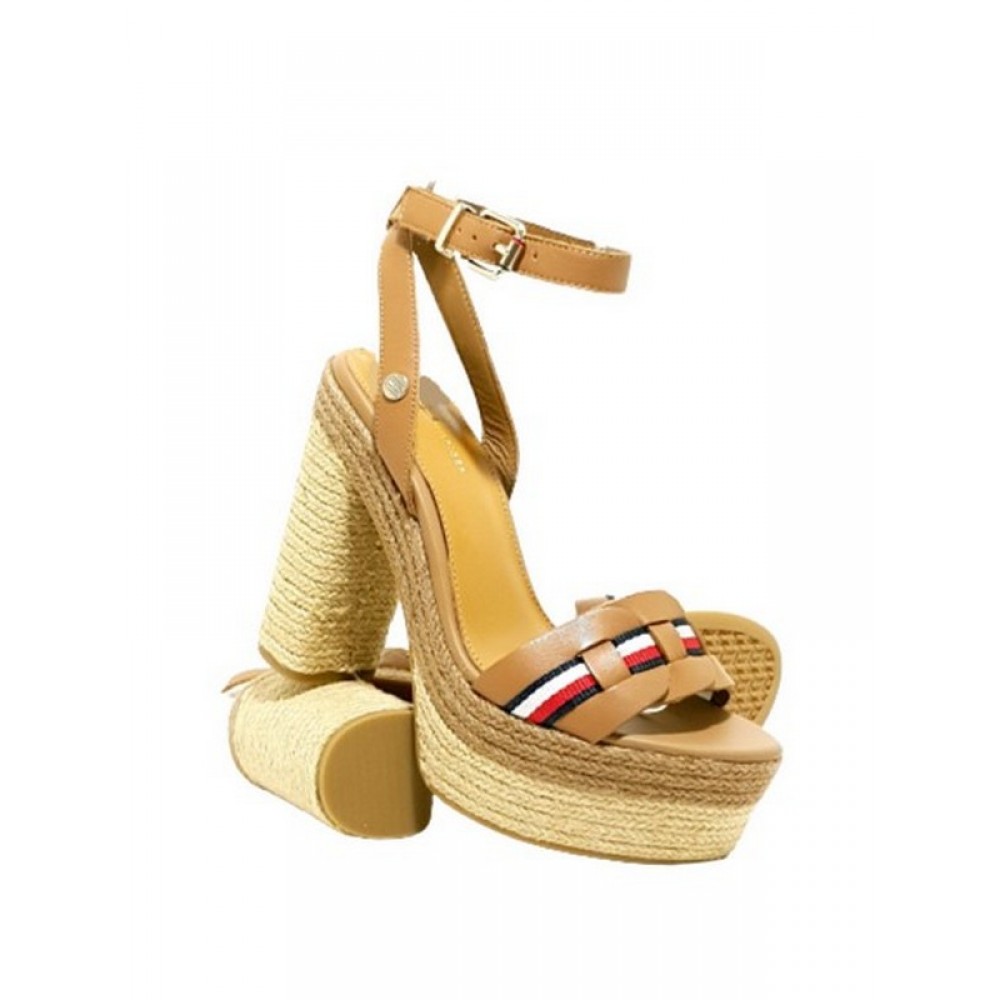 Γυναικείο Πέδιλο Tommy Hilfiger Th Interlace High Heel Sandal FW0FW05612-CU9 Ταμπά