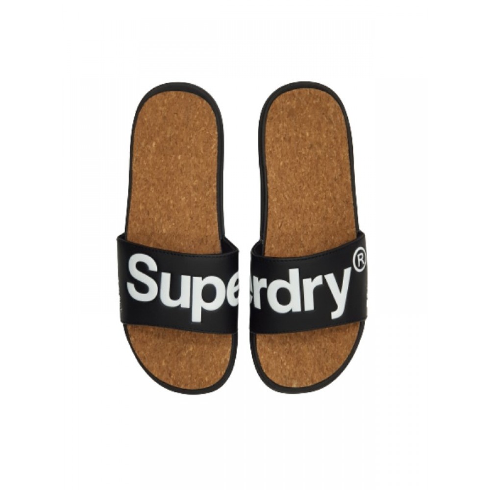 Men Slider Superdry Cork Crewe Slide MF310130A Black