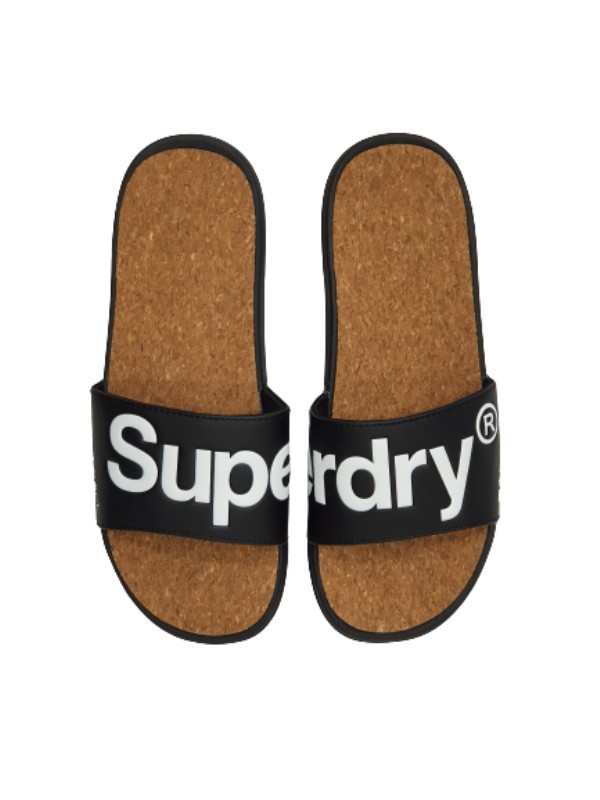 Men Slider Superdry Cork Crewe Slide MF310130A Black