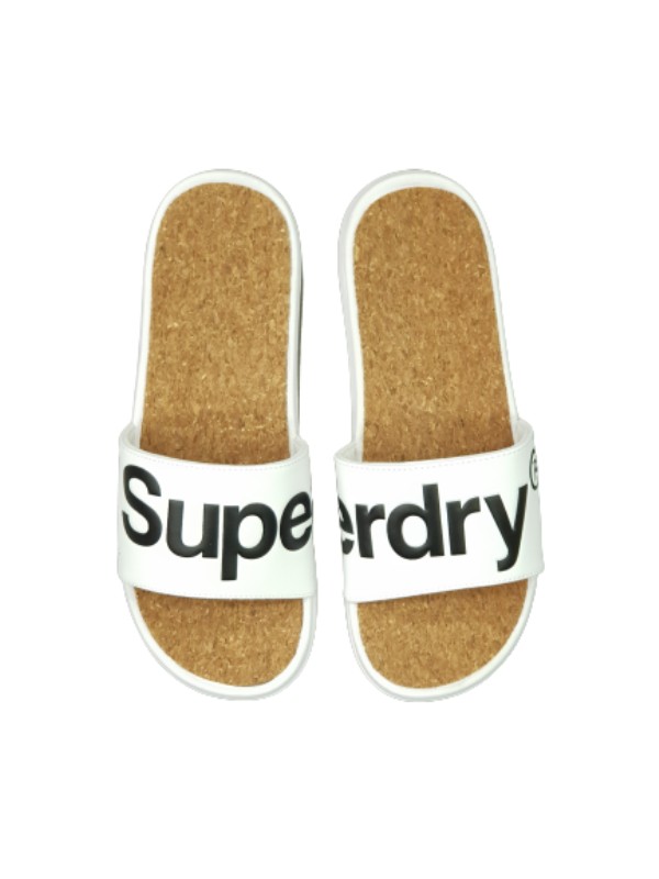 Ανδρική Slider Superdry Cork Crewe Slide MF310130A Ασπρη