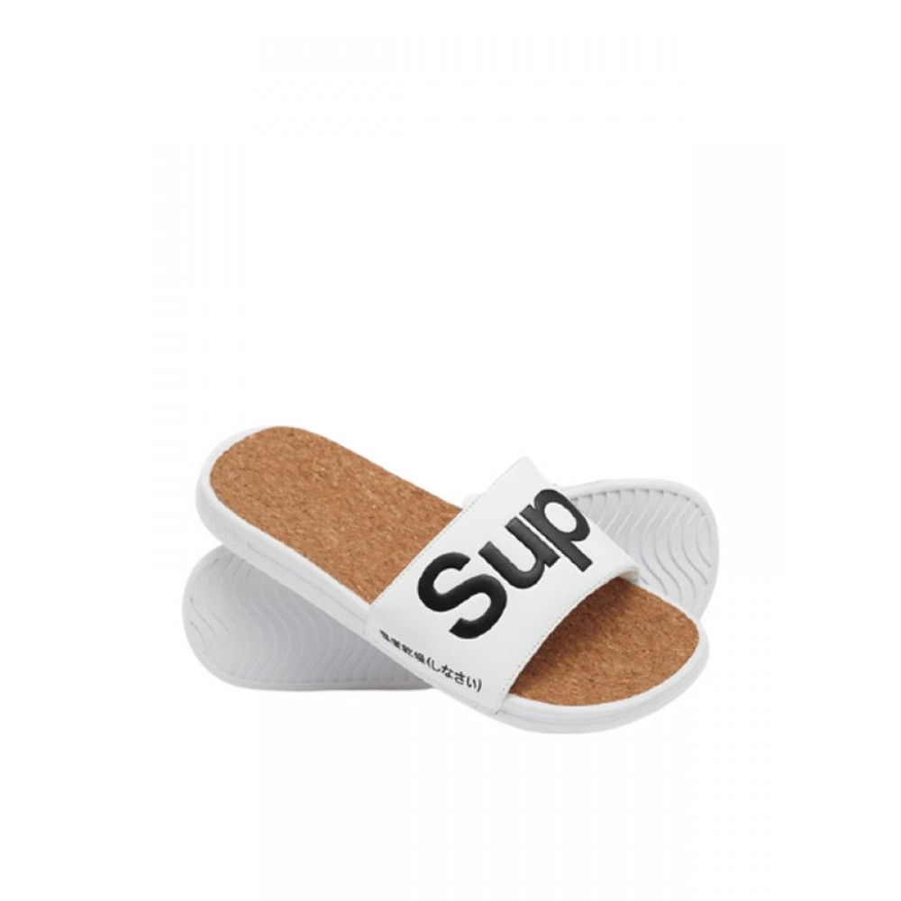 Ανδρική Slider Superdry Cork Crewe Slide MF310130A Ασπρη