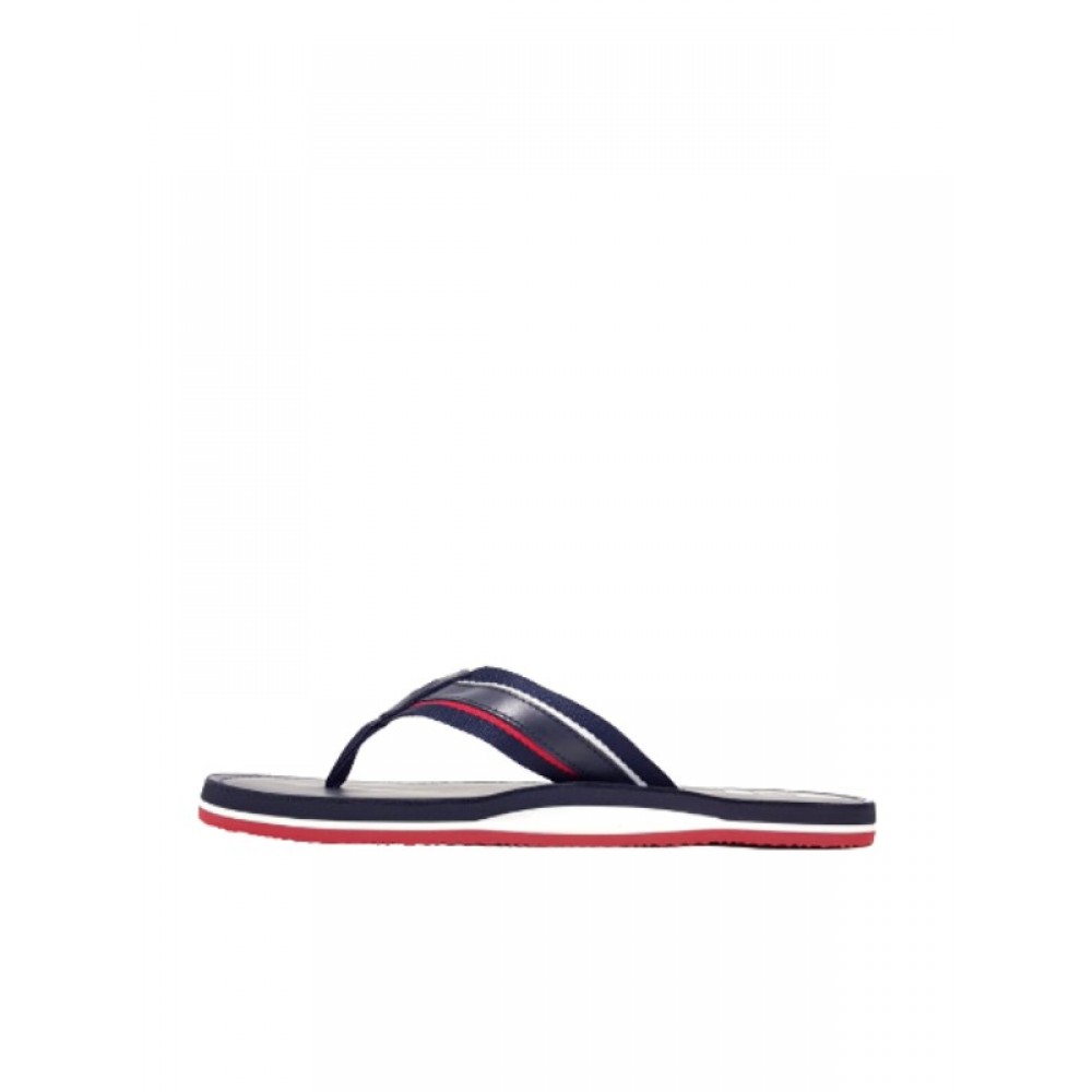 Men Flip Flop Tommy Hilfiger Elevated Leather Beach Sandal FM0FM03384-DW5 Blue