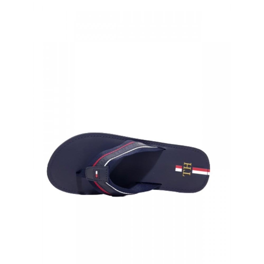 Ανδρικές Σαγιονάρες Tommy Hilfiger Elevated Leather Beach Sandal FM0FM03384-DW5 Μπλέ