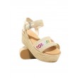 Women Wedge Tommy Hilfiger Rainbow Branding Flatform Sandal EN0EN01319-OF4 Biege