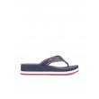 TOMMY HILFIGER TOMMY MID WEDGE BEACH SANDAL ΜΠΛΕ ΥΦΑΣΜΑ
